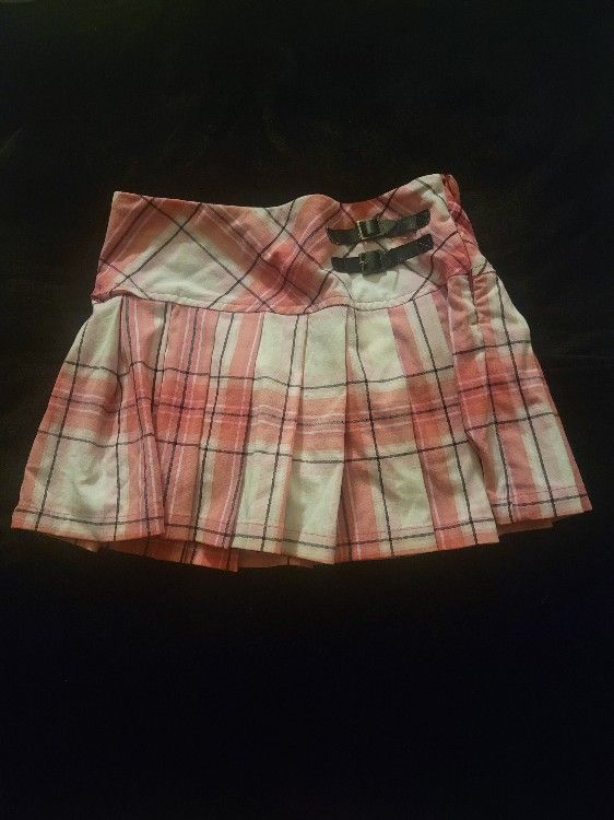 Pink Plaid Skirt