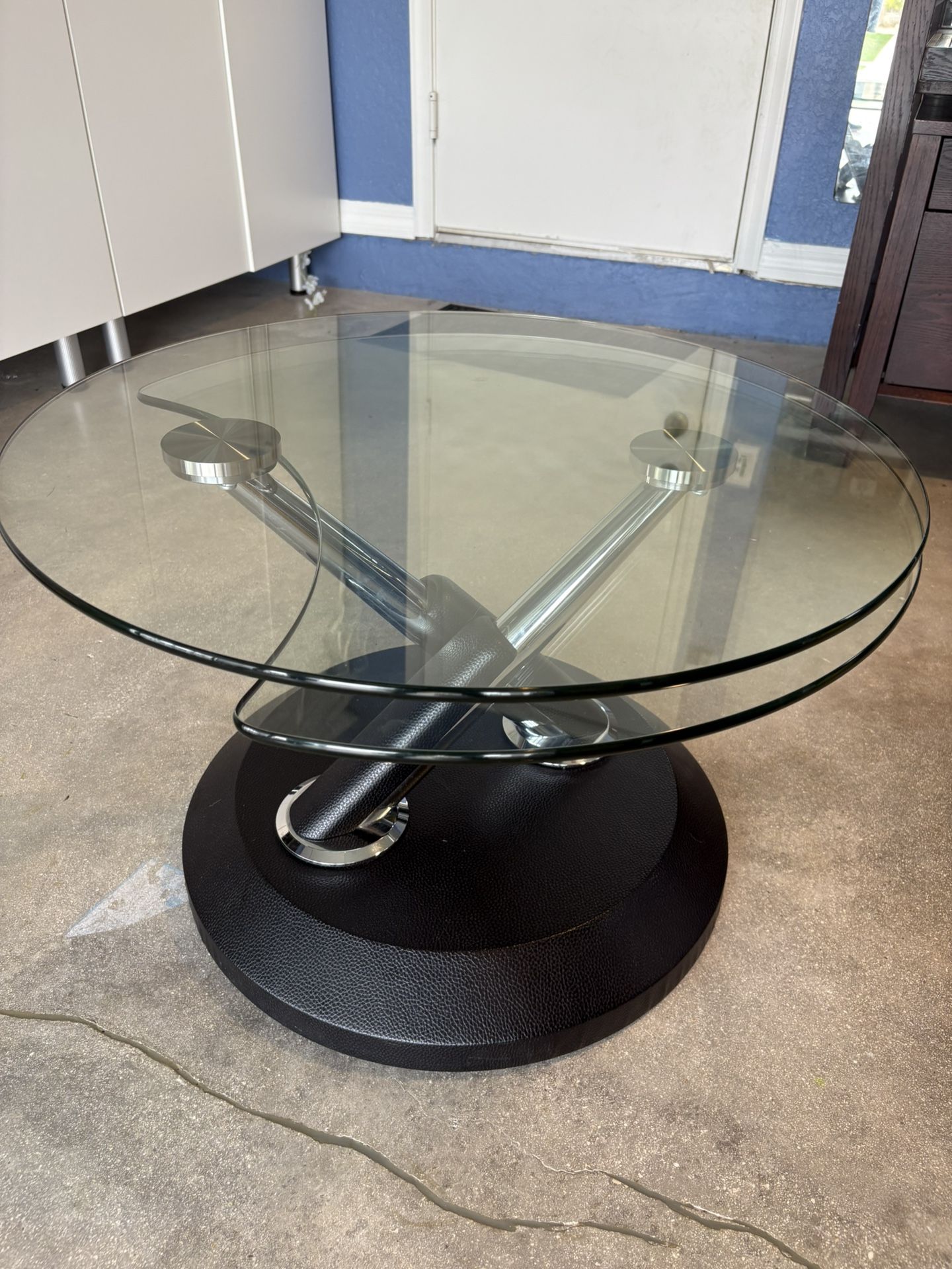 Unique Glass & Chrome Coffee Table