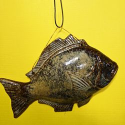 Handcrafted Studio Pottery Decorative Ceramic Fish Wall Art 14.5"