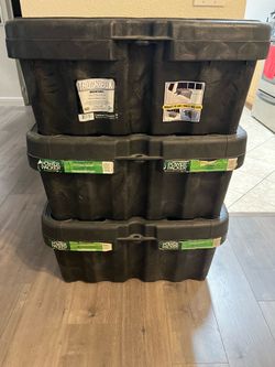 3 X 20 gallon tough storage / packing / truck boxes