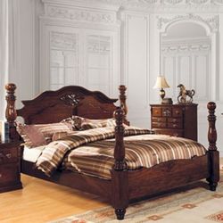CAL KING BED FRAME GLOSSY DARK PINE (FTUSCAN) $499  FREE LOCAL DELIVERY  