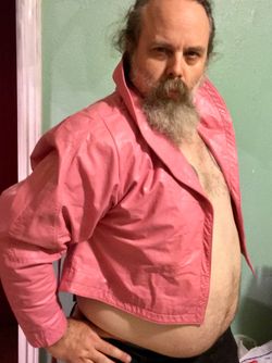 Vintage 80s Pink Leather Jacket sz Large