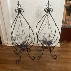 2 Tear Drop Dual Purpose Folding Plant Stands