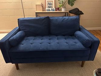 Velvet Blue Loveseat