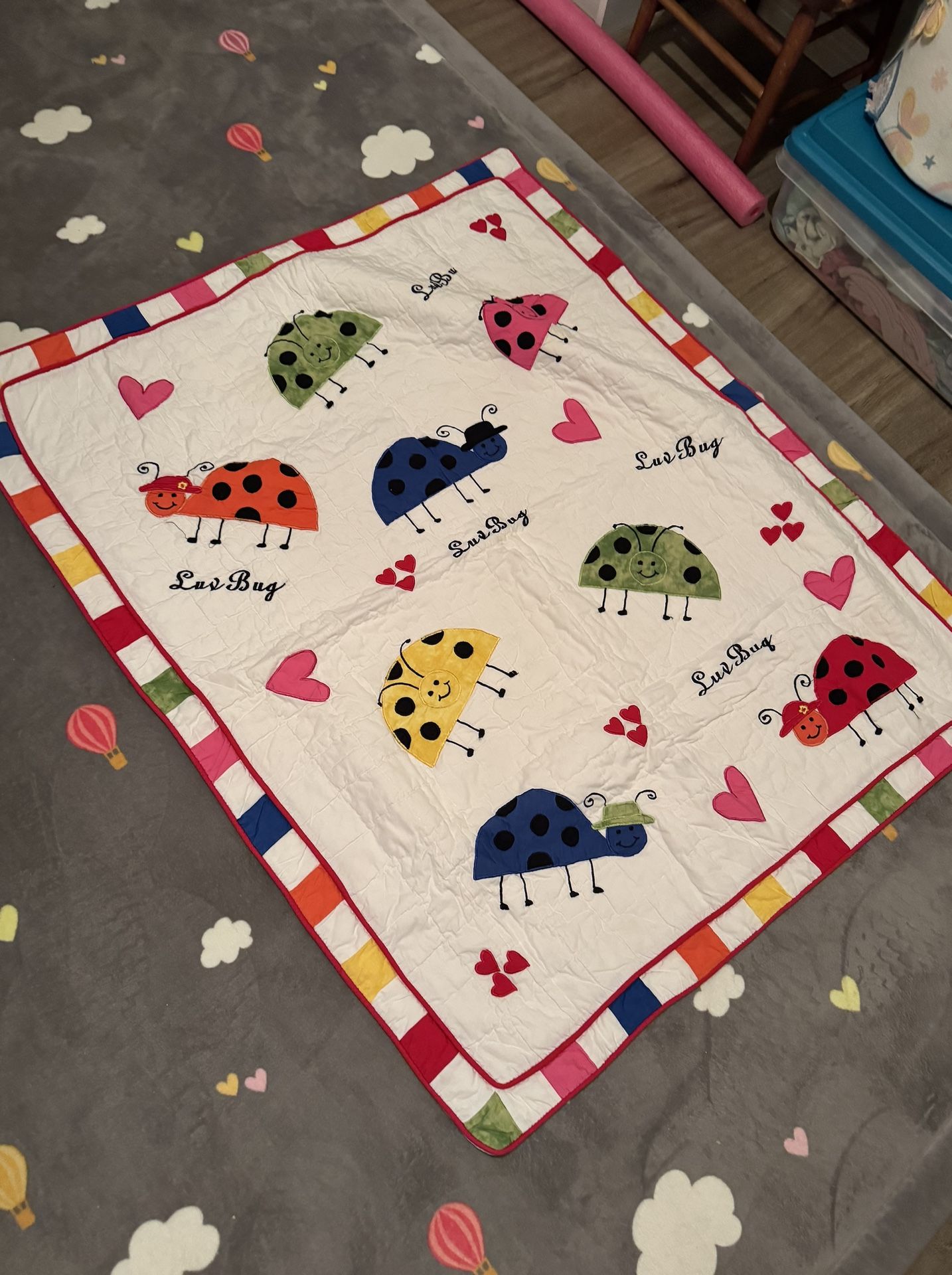 Cute Ladybug Baby Blanket for Girls & Boys, Soft Plush Throw Blanket, Toddler & Newborn, Nursery, Stroller, Crib, Shower Gift