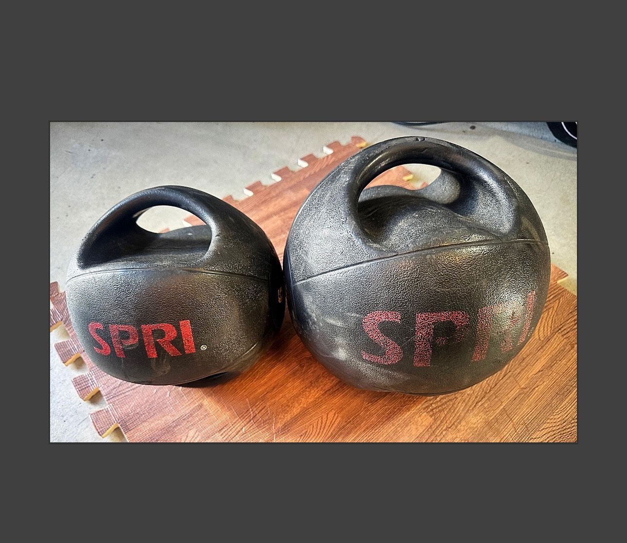 Pair Of SPRI Ab Medicine Balls With Handle