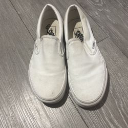 White Slip On Vans 
