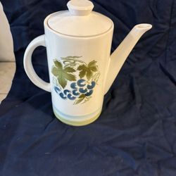 Blue Grapes Ironstone 4285 Coffee Tea Pot