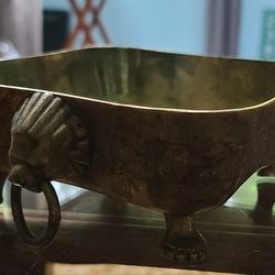 Vintage Solid Heavy Brass Square 4 Legs Lion Head Handles