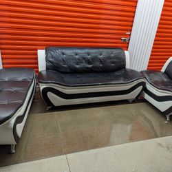 modern Couch 3pc Black And White Set 