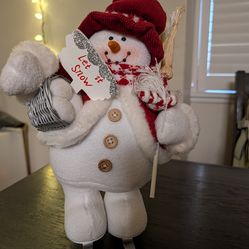Fabric Plush Skating Snowman