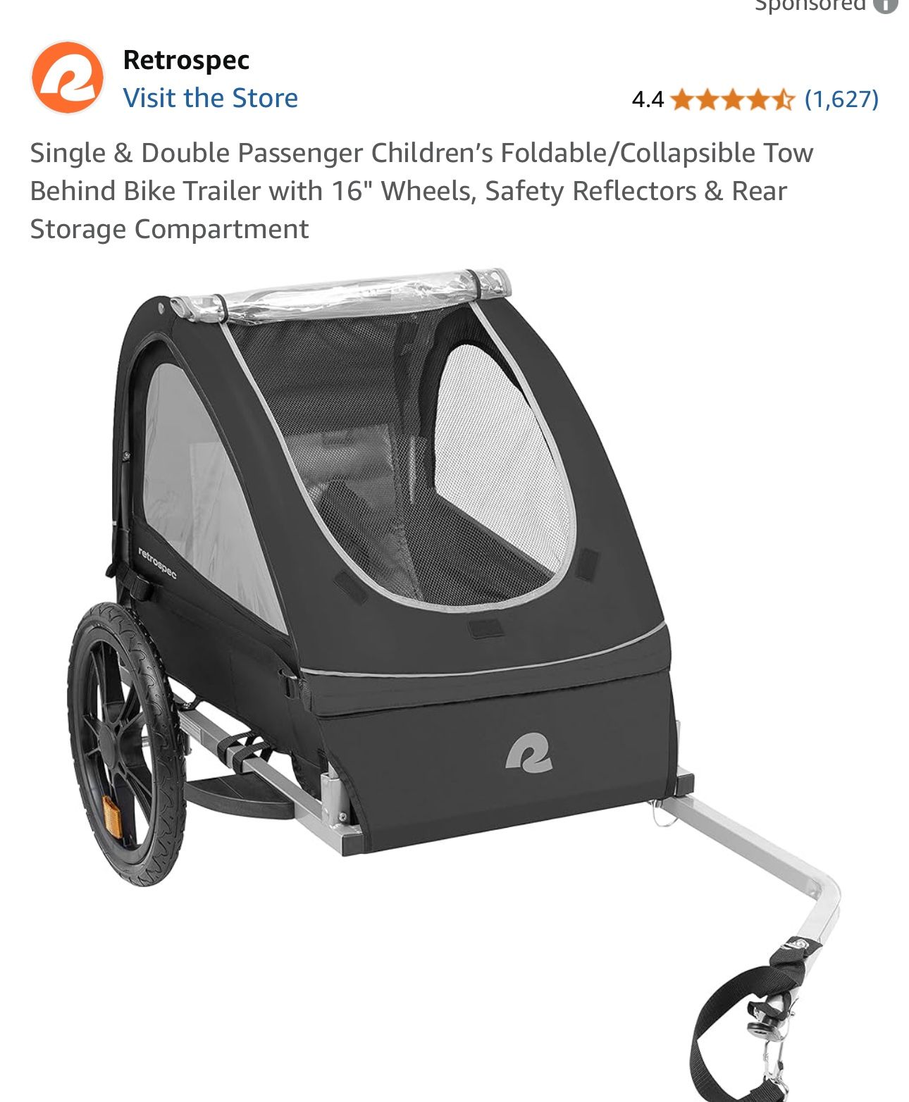 Retrospec Single Or Double Bike Trailer