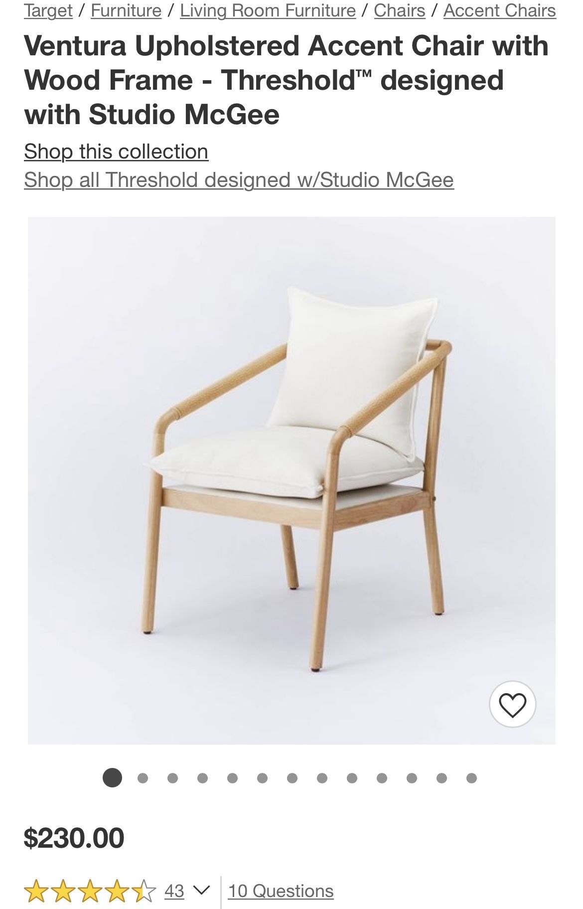 Ventura Upholstered Accent Chair with Wood Frame Threshold designed