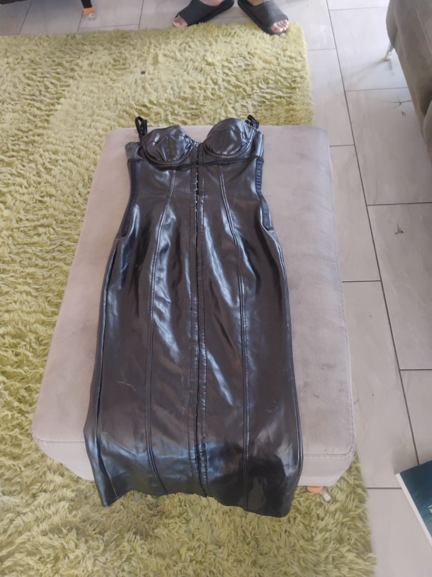 Black Faux Leather Dress