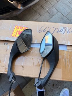 Motorcycle Side Mirrors Pair Black (2018 Yamaha R6)