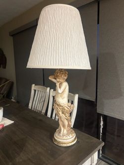 Cherub Figurine Table Lamp with Shade