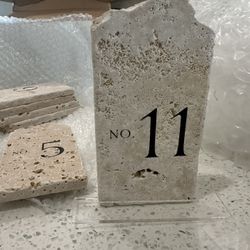 Travertine Stone Table Numbers 1-11