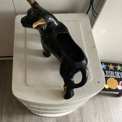 Black and Gold Bull Figurine