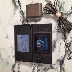 Navy Blue And Black Nintendo DS Lite Video Game Handheld System With Charger And Monster High Game No Stylus
