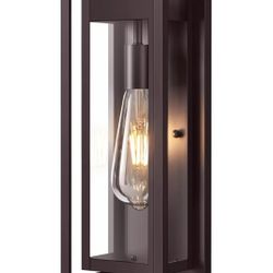 2066: New 15" Large Oil Rubbed Bronze Outdoor Light Fixture, ORB Outdoor Sconces, Modern Waterproof Wall Lights with Clear Glass Shade for Front Door,