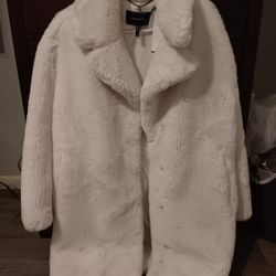 Medium White Fleece Coat