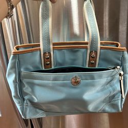 Coach Turquoise Blue Tote