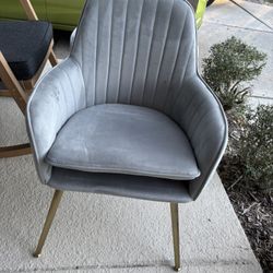 Set Of 2 Velour Dining Chairs