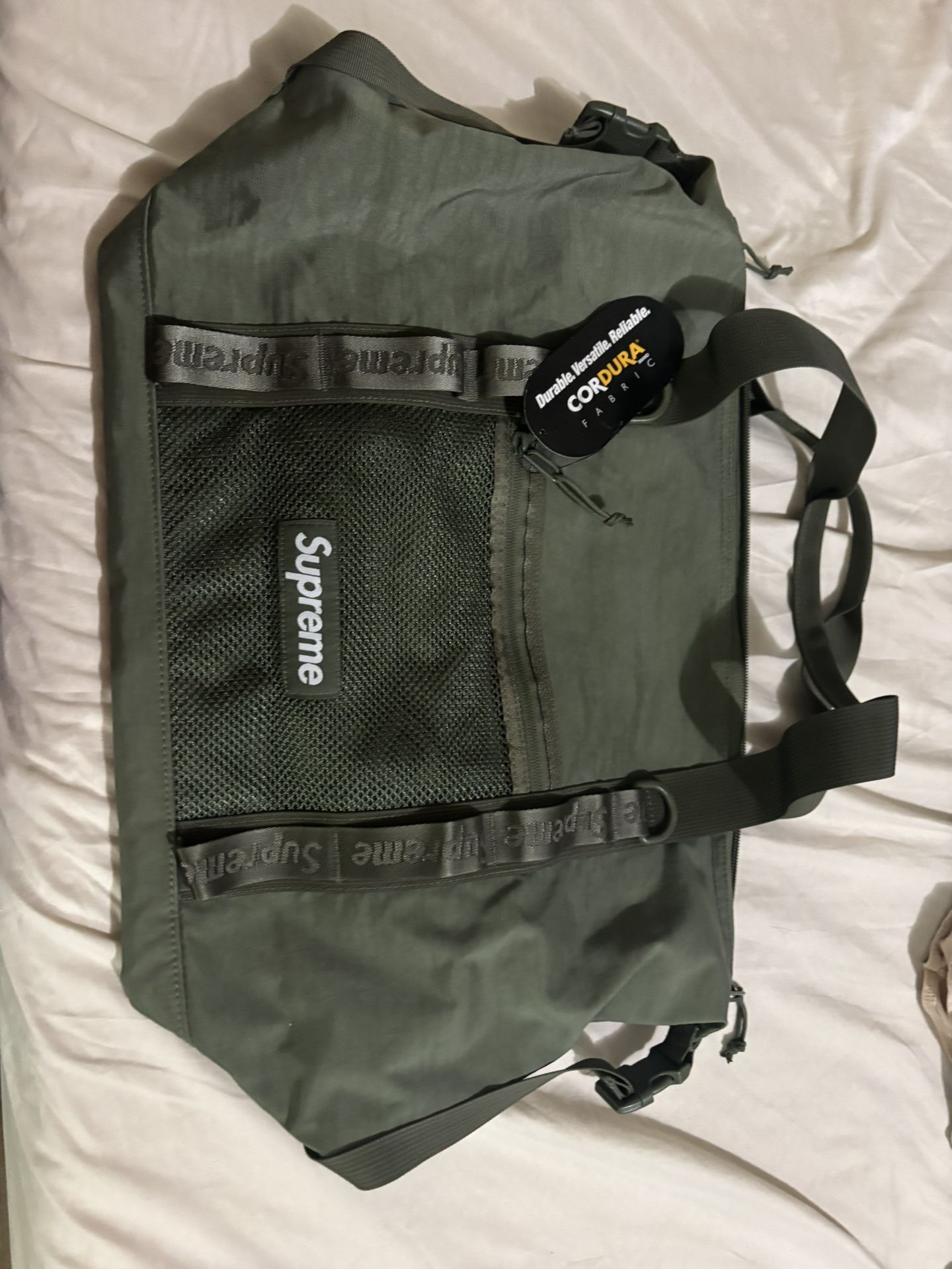 Supreme FW20 Zip Tote Bag Green and cross body bad blue