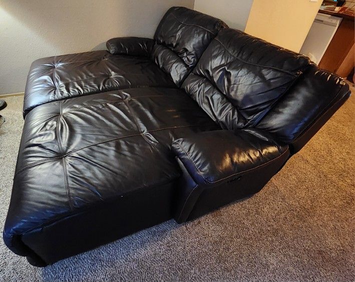 Leather Recliner Couch Lounge Chase Sofa