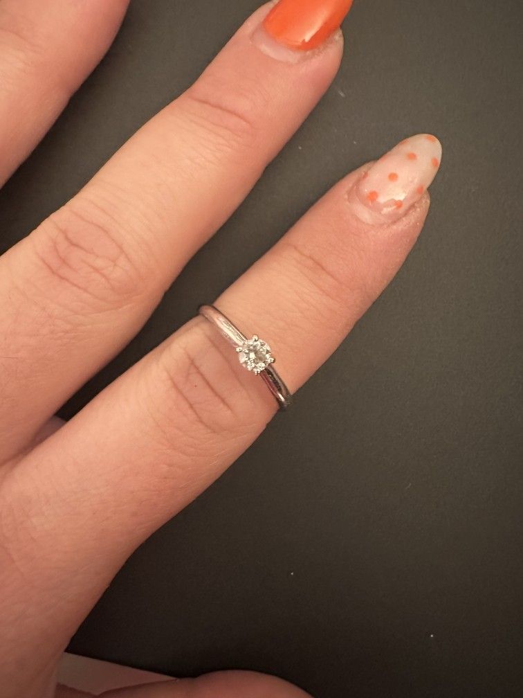 1/4 Carat 14k White Gold Solitaire Engagement Ring 