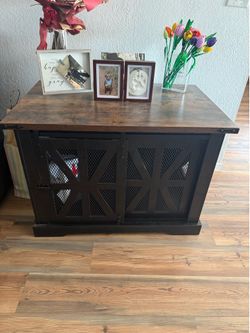 Farmhouse Dog Crate With Sliding Door 39.4"
