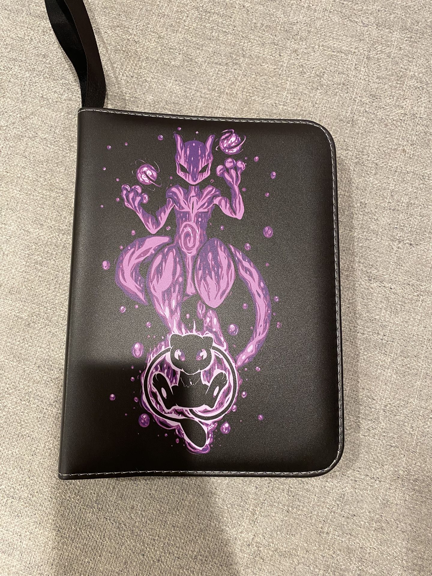 New Black Binder, Mew & Mewtwo Premium 4-Pocket Holder, Binder for Pokemon Cards