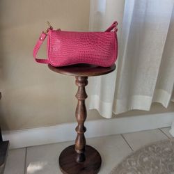 Hot Pink Crocodile Shoulder Bag, Purse