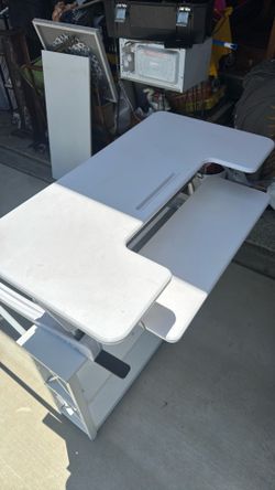 Sit stand desk riser heavy duty white