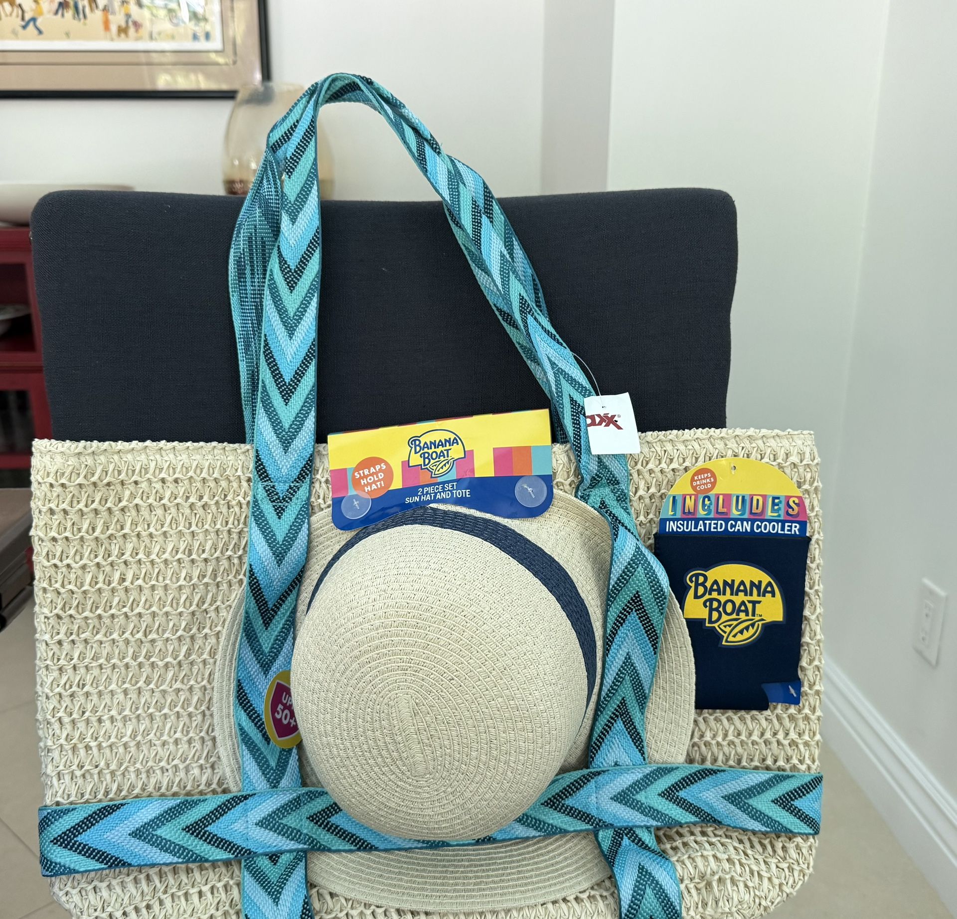 New sun hat and tote bag