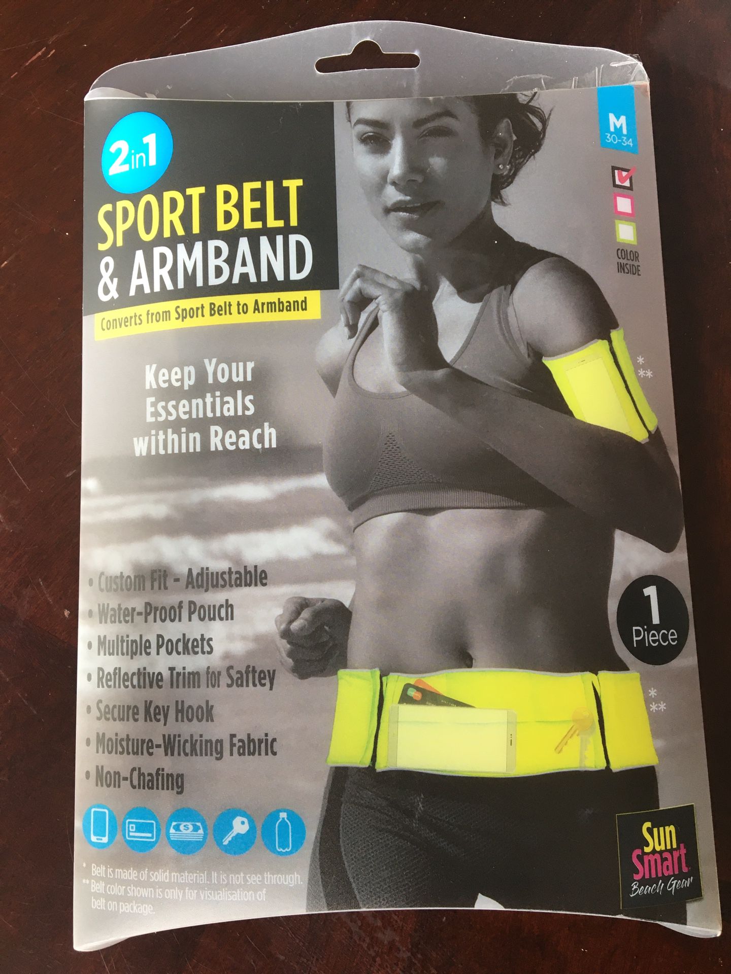 SunSmart 2-in-1 Sport Belt, Medium, Black