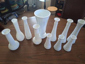 Vintage milk glass vase collection