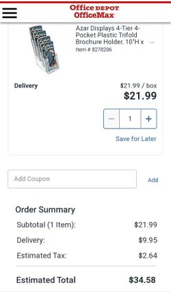 4-Tier 4-Pocket Plastic Trifold Brochure Holder