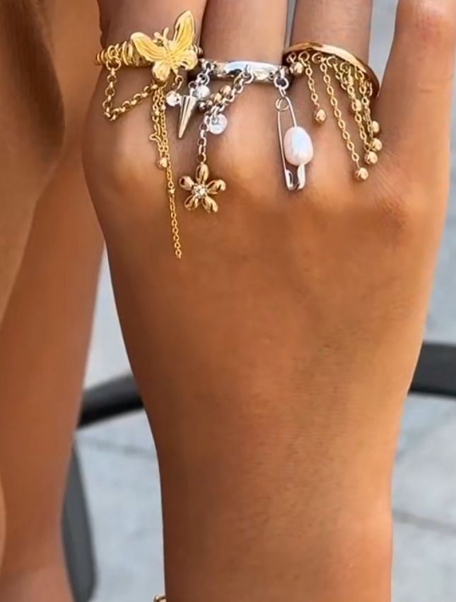 3 Pcs Of Stainless Steel 18K Gold Color Plated Fashion