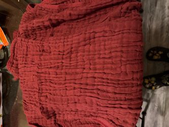 Red Muslin Cotton Throw Blanket