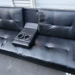 Faux Leather Foldable Futon Couch/bed