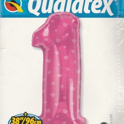 Qualatex 38 Inch Number Balloon - One Metallic Pink Foil Balloon  ~ ranjacuj