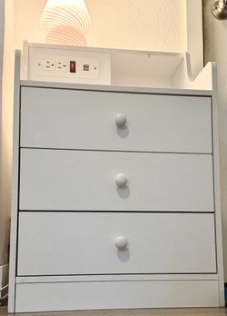 Nightstand with Charging Station and Drawers