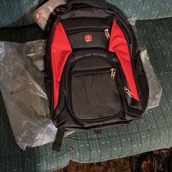 Swiss Gear Multifunction Backpack Red Black New