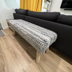 Recycled Denim Cushioned Bench