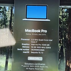 2015 MacBook Pro 15in  i7 