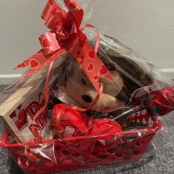 Monkey Plush Valentine’s Day Gift Basket 