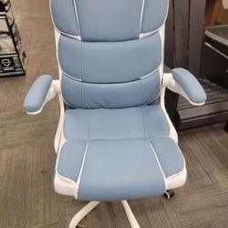 Office Chair Linen Fabric Ergonomic Executive Computer Desk Chairs Small Cute Rolling Task Chairs for Teens&Adults BLUE