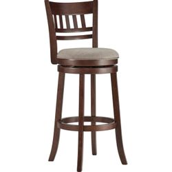 Swivel dark cherry finish wood counter height stool barstool - NEW