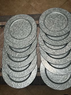 Galvanized Metal Charger  Plates 13 inches/Set of 12